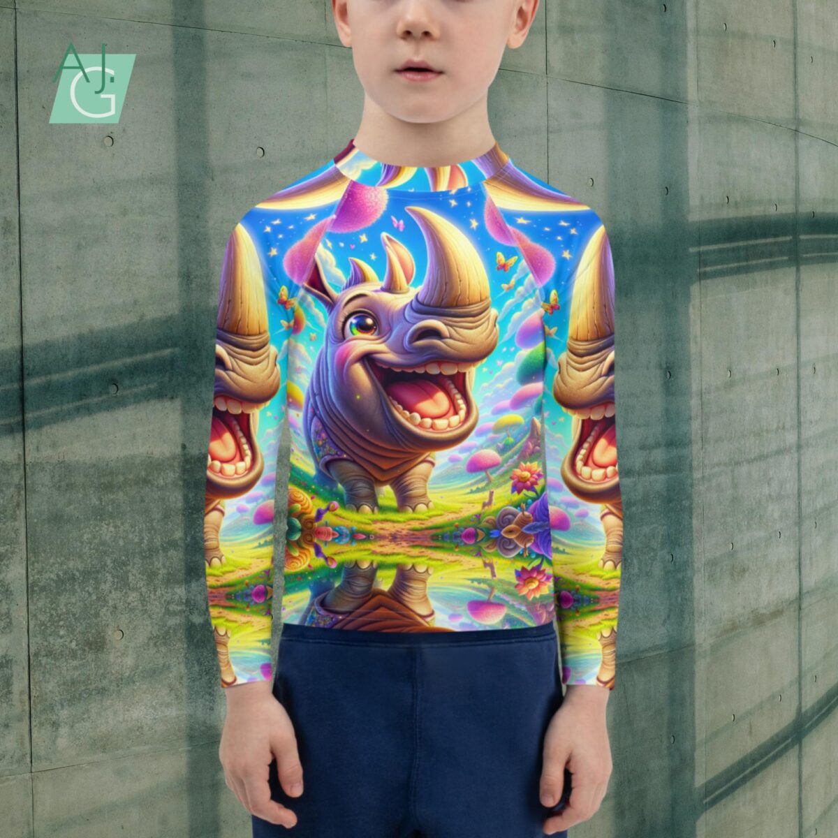 Happy Rhino | Kids Rash Guard