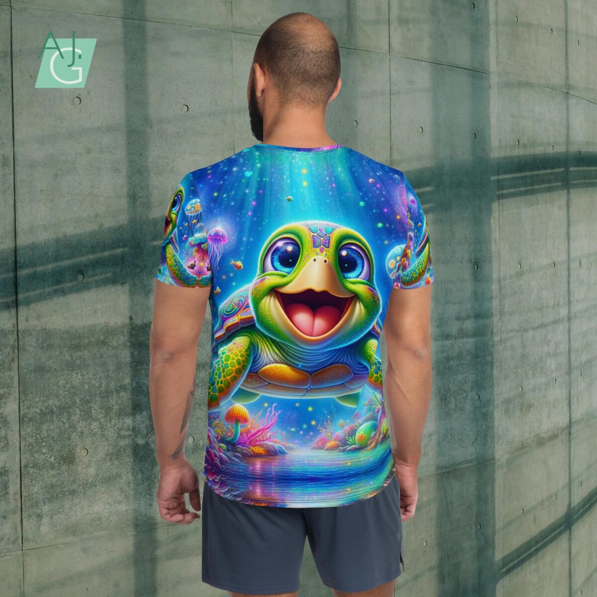Happy Turtle | Men's Athletic T-shirt