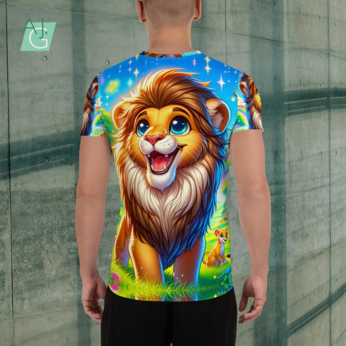 Happy Lion | Men's Athletic T-shirt