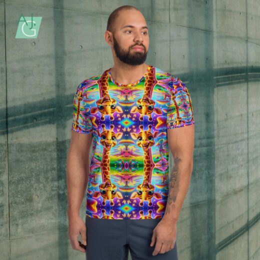 Happy Giraffe | Men's Athletic T-Shirt