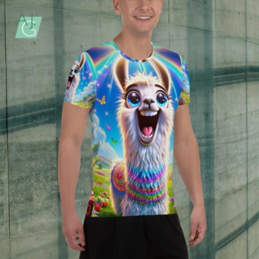 Happy Llama | Men's Athletic T-shirt