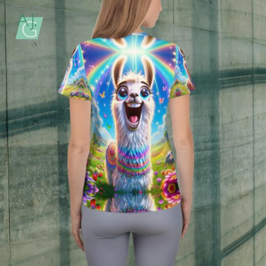 Happy Llama | Women's Athletic T-shirt