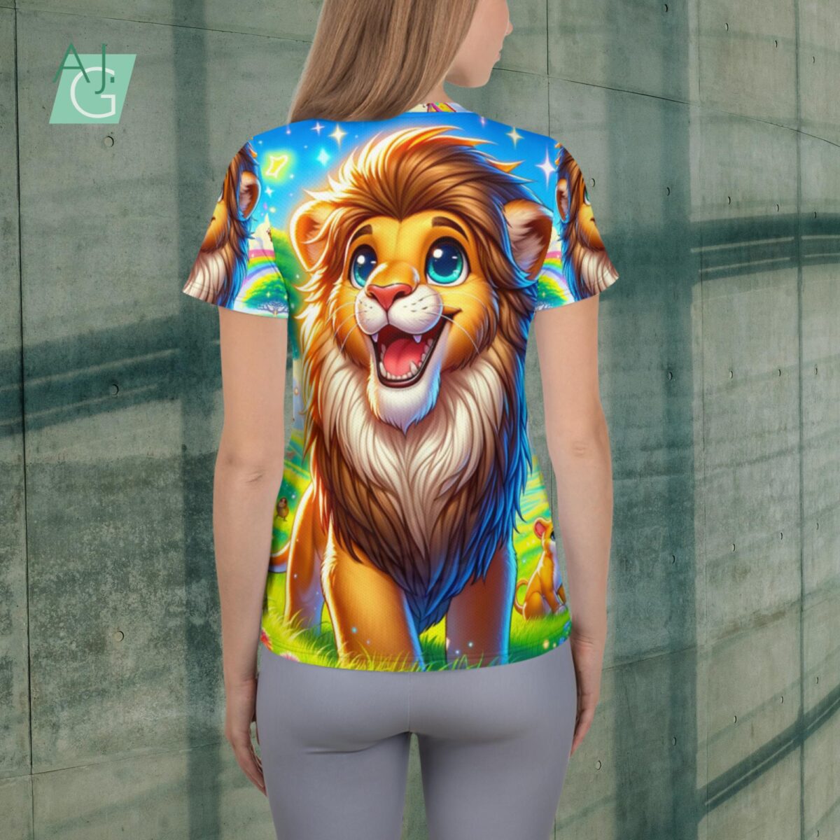 Happy Lion | Women's Athletic T-shirt