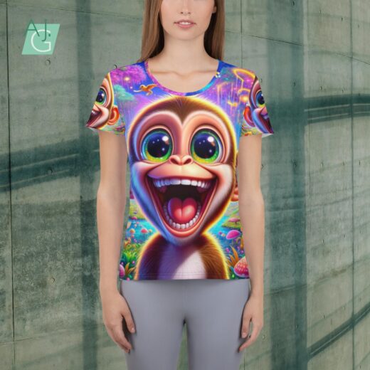 Happy Monkey | Women's Athletic T-shirt
