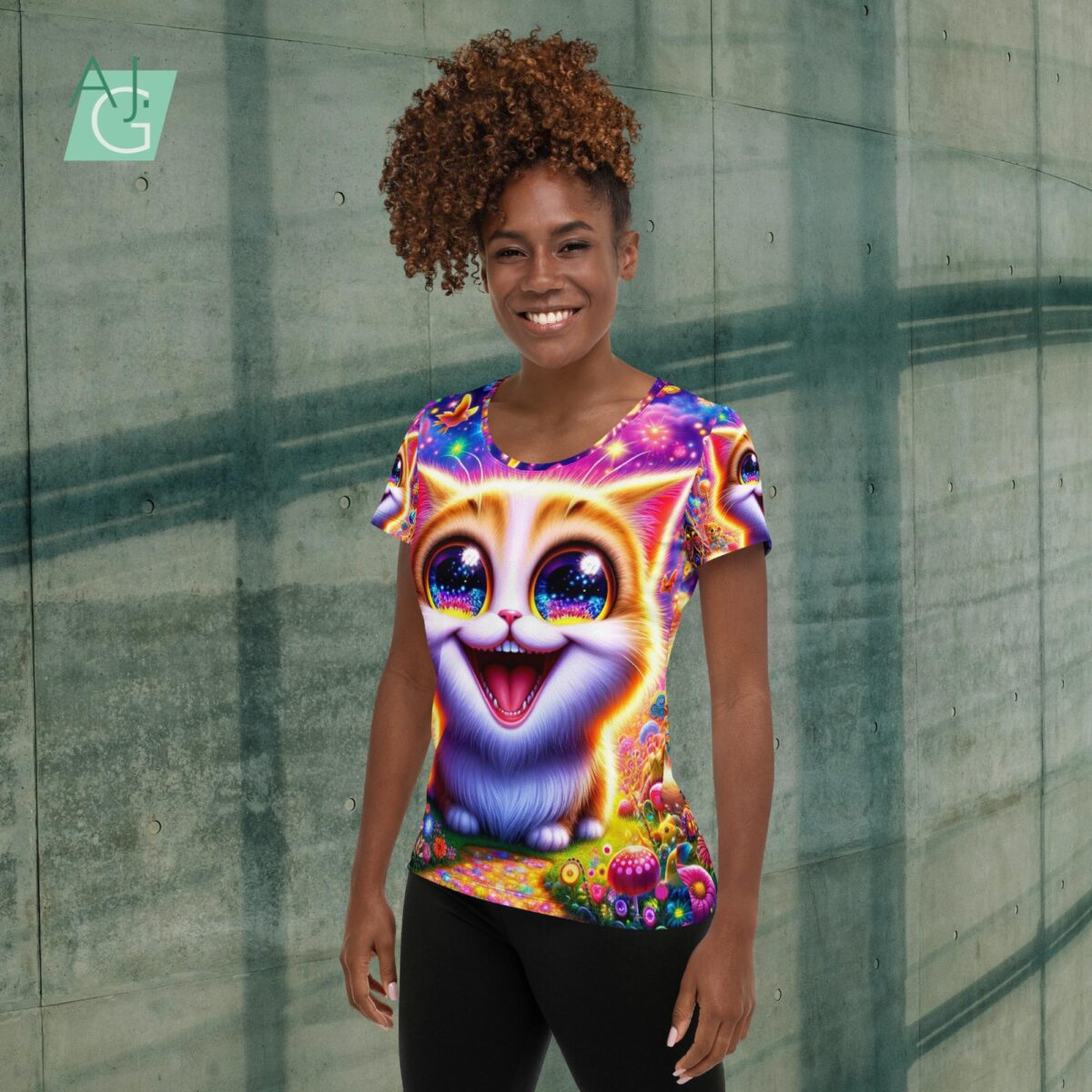 Happy Cat | Women's Athletic T-shirt