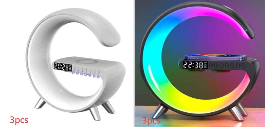 New Intelligent G Shaped LED Lamp Bluetooth Speake Wireless Charger Atmosphere Lamp App Control For Bedroom Home Decor - Image 8